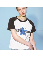 韓國PRENDA - BILBAO COMBINATION RAGLAN TEE WHITE/BROWN